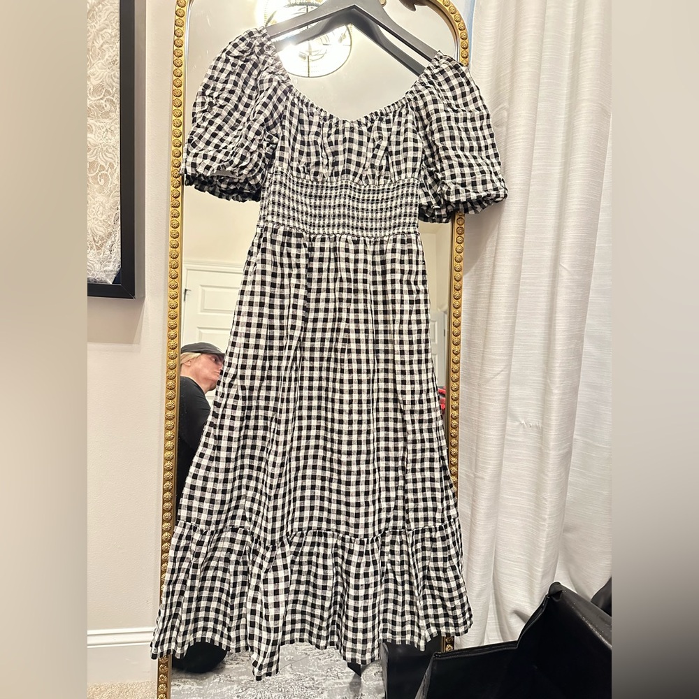 J.Crew Black Gingham Maxi Dress • Size Small